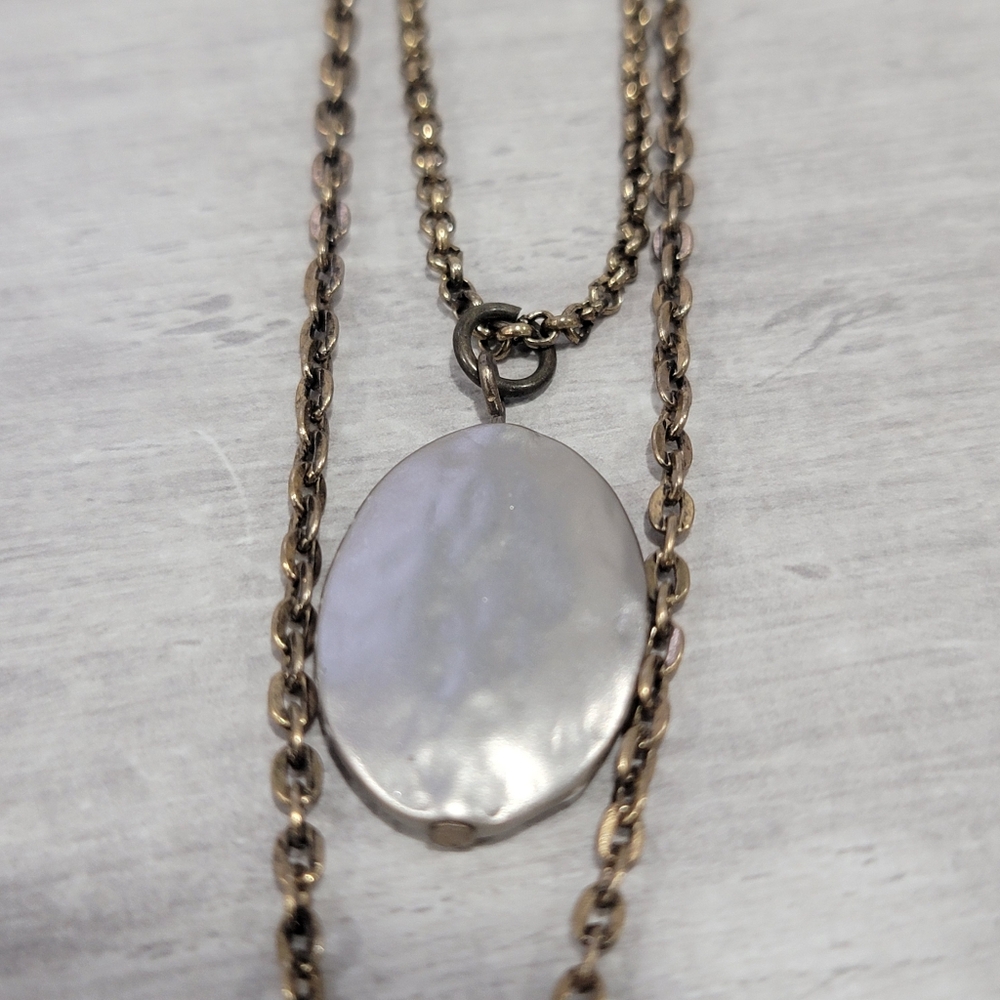 Northern Reflections Long Layered Necklace Oval Hammered Pendants Mixed Metal - Picture 6 of 15